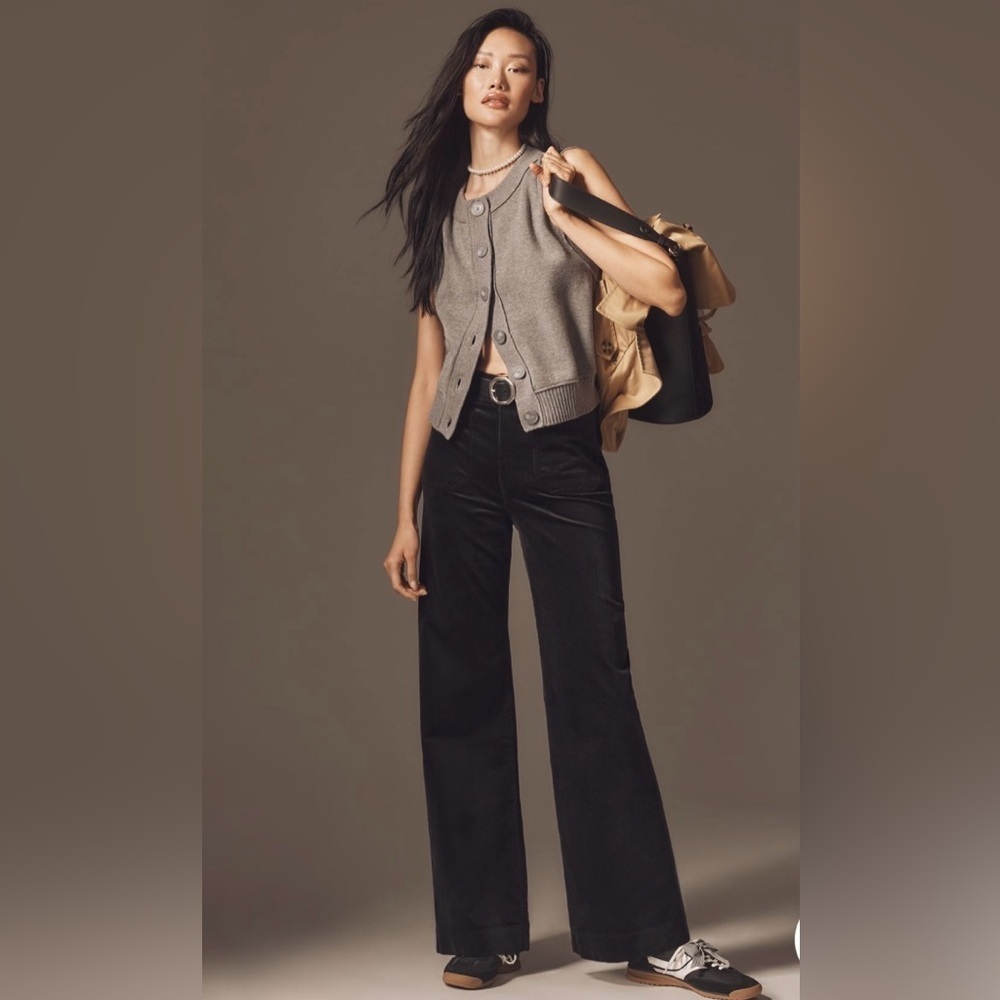 Anthropologie x Maeve Colette Wide-Leg Corduroy Full Length Pants Size 30 T NWT
